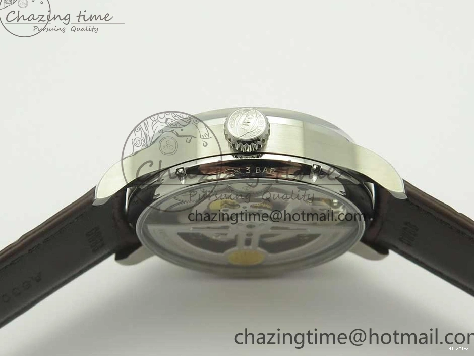 MIROTIME 0127 Lightweight Portuguese Tourbillon IW504602 SS ZF Best Edition Gray Dial on Brown Leather Strap 7177